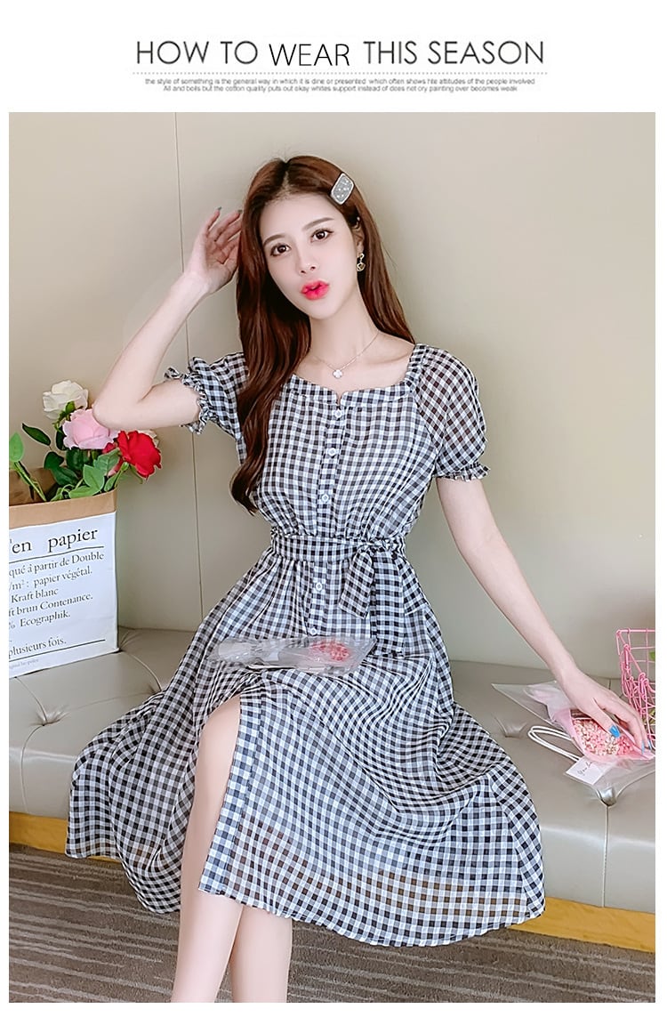 【dress】目立つ！カジュアルチェック柄ワンピース大活躍　M17021