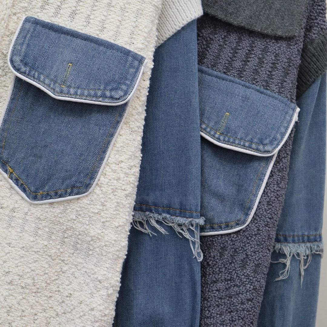 【outer】フラップポケットニットカーデ　M18290