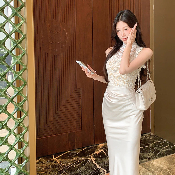 【dress】レース切り替えデートワンピース　N2687