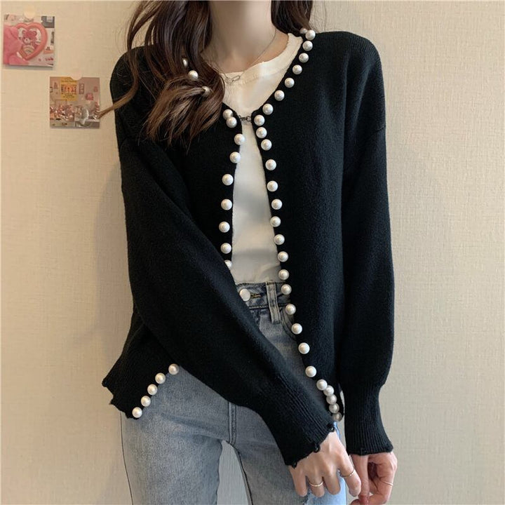 【outer】パールニットカーディガン　N2070
