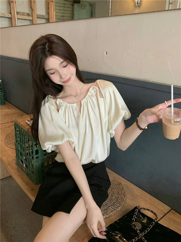 【tops】パフスリーブトップス　M25141