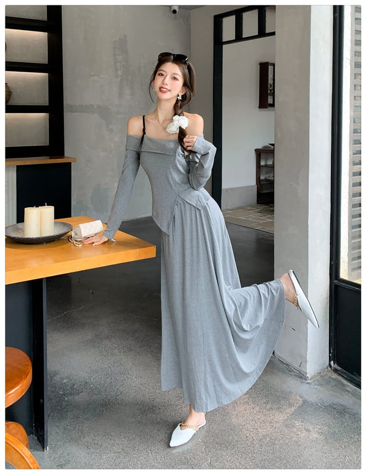 【set】不規則 イレギュラーTシャツ+スカートセット　M26555