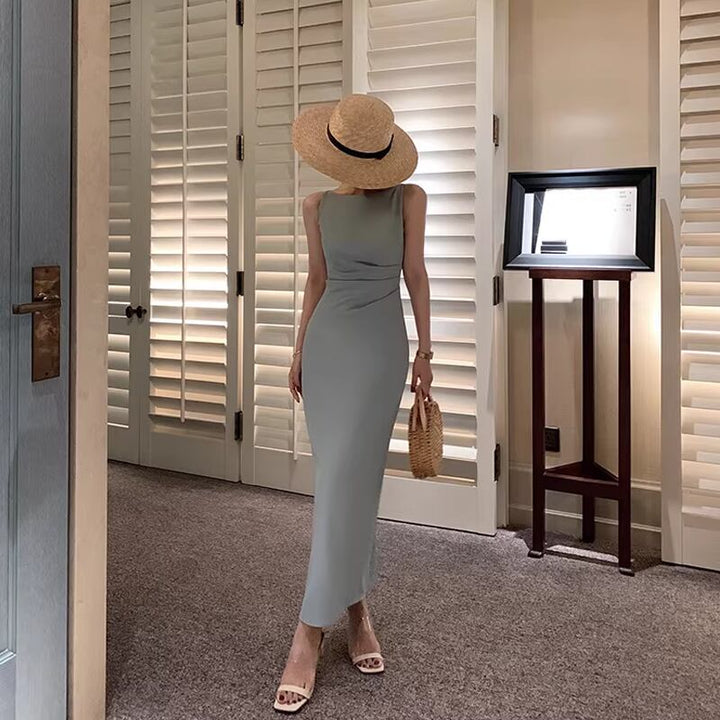 【dress】ノースリーブロングワンピース Q8434