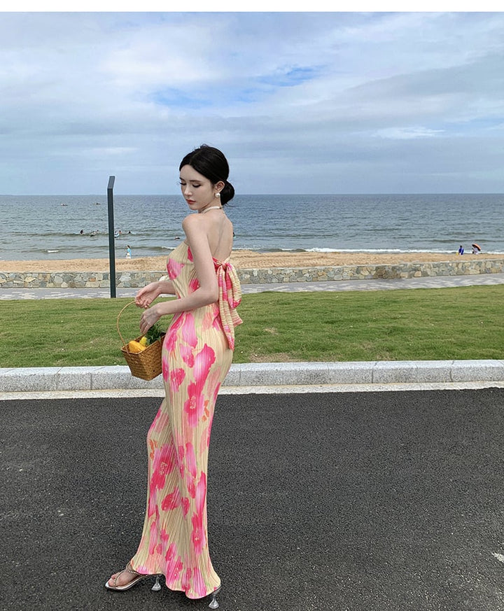 【dress】ベアトッププリントワンピース　M25004