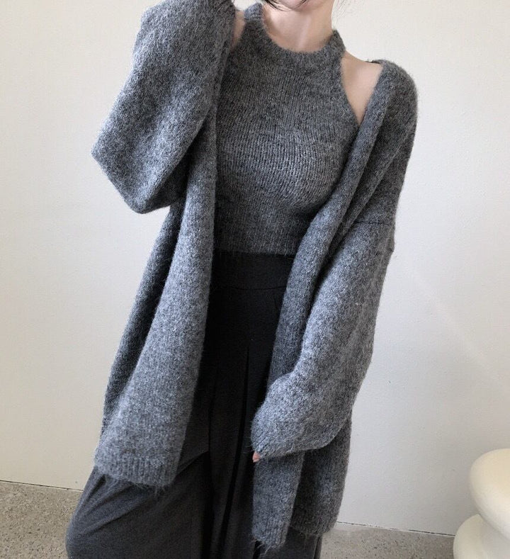 【set】ノースリーブトップス×カーディガンセット Q6597