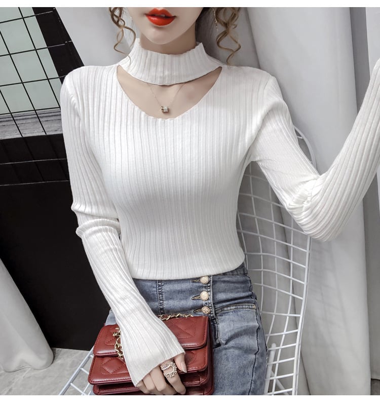 【tops】カットワークニットトップス　M27003