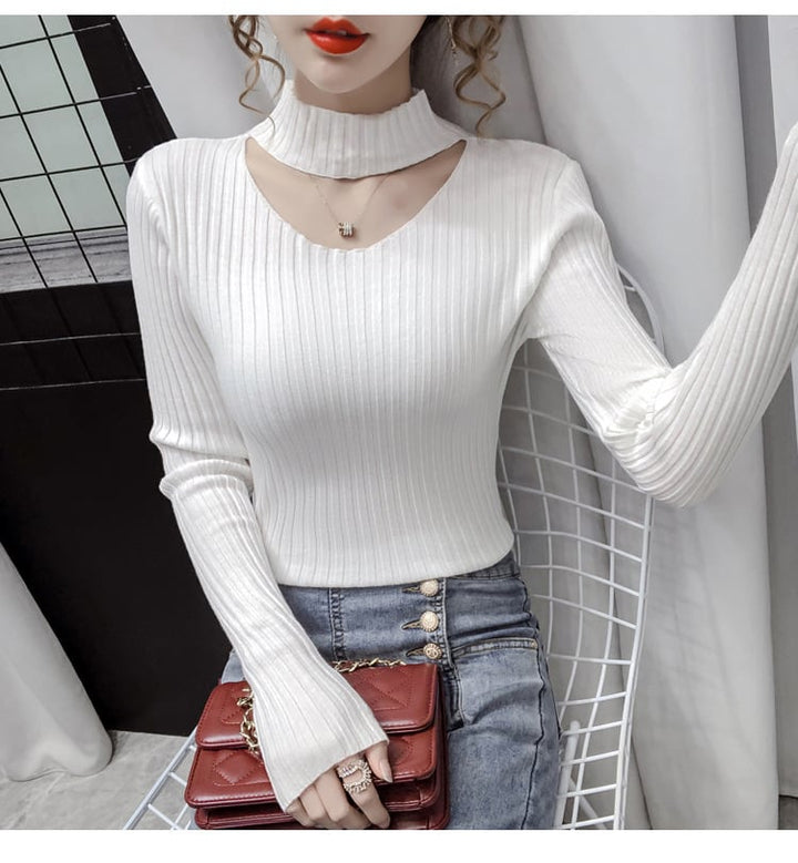 【tops】カットワークニットトップス　M27003
