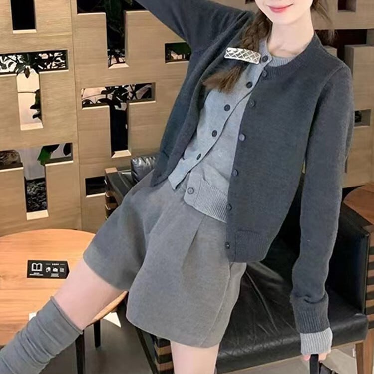【outer】切り替えニットカーデ　M26765