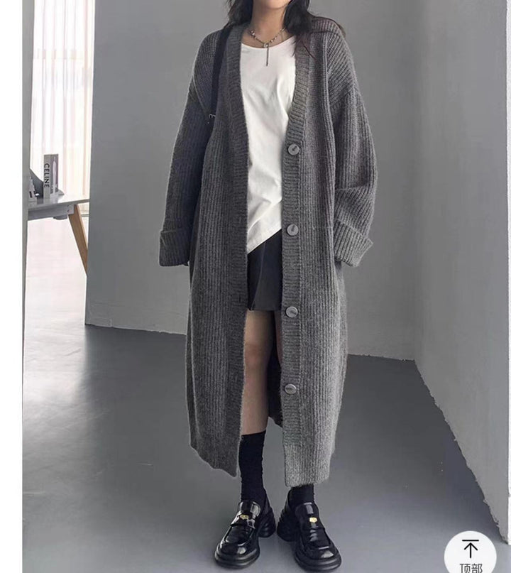 【outer】ロング丈ニットカーデ　M25637