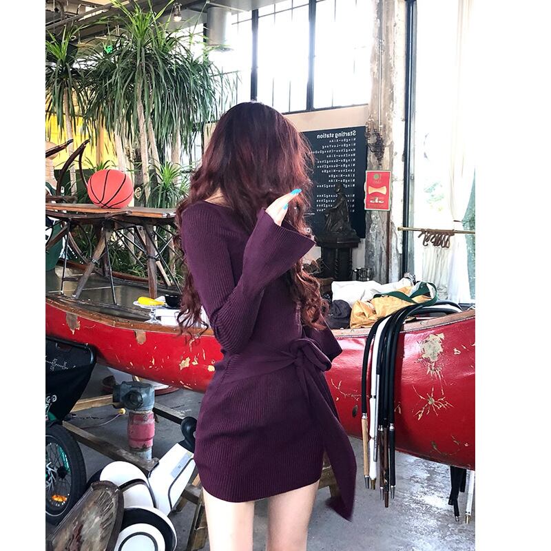 【dress】オフショルダーニットワンピース　M27055