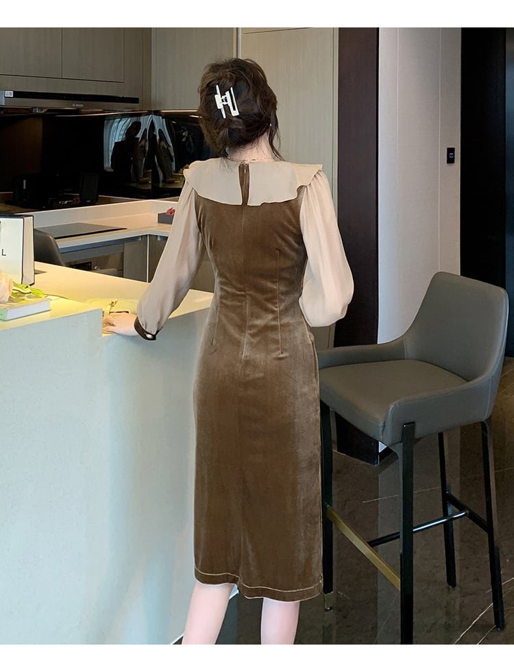 【dress】高級感 エレガントオシャレフリルワンピース　M17365