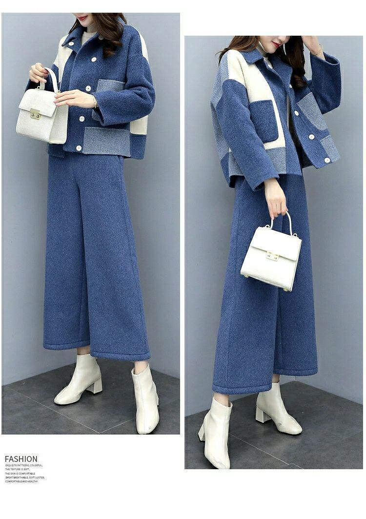【set】ドッキングコート×ワイドパンツセット　M18521