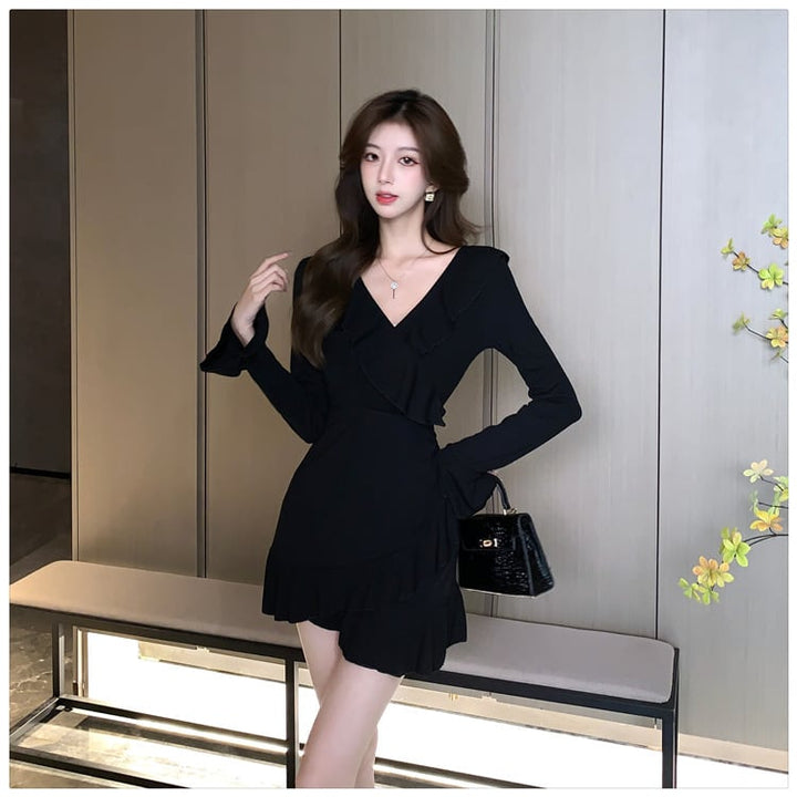 【dress】Vネックワンピース　M25324