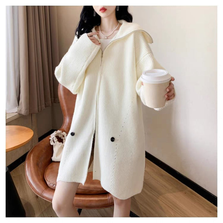 【outer】ファスナーニットカーデ　M28487