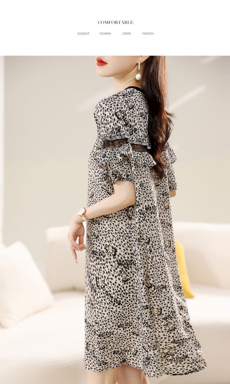 【dress】人気を独占中 カジュアル花柄ワンピースゆったり　M16860