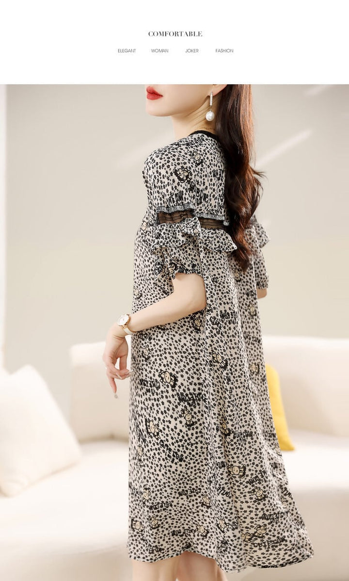 【dress】人気を独占中 カジュアル花柄ワンピースゆったり　M16860