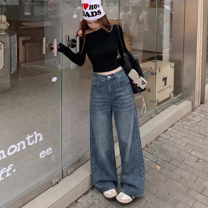 【bottoms】3色展開デニムパンツ Q8048