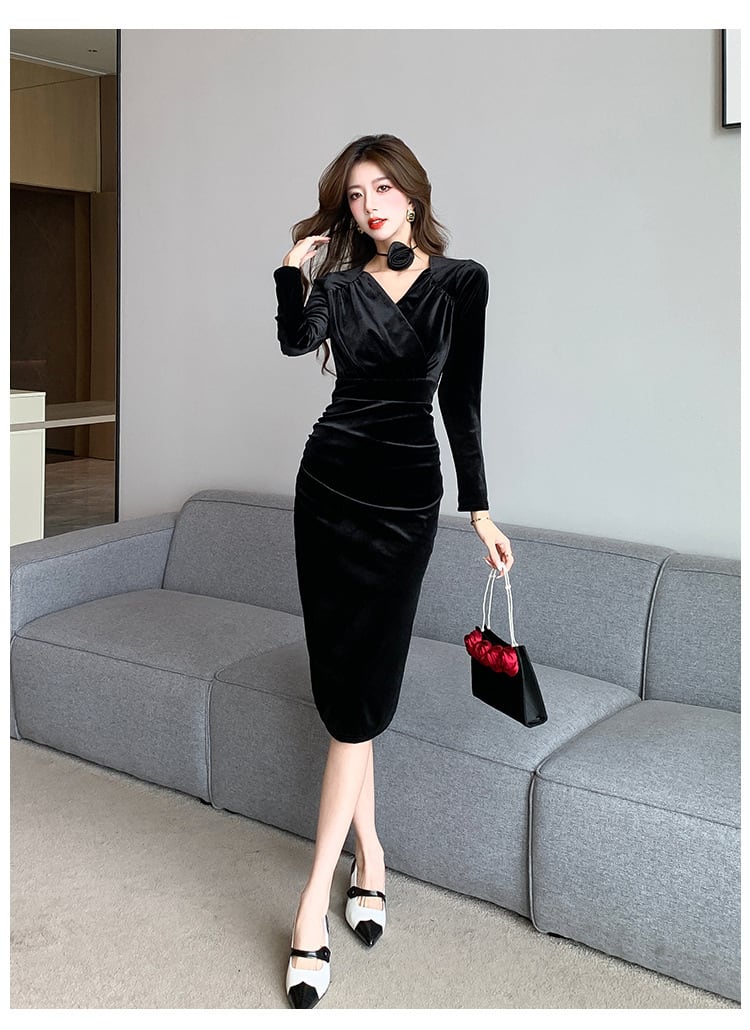 【dress】ベルベットデートワンピース　M18271