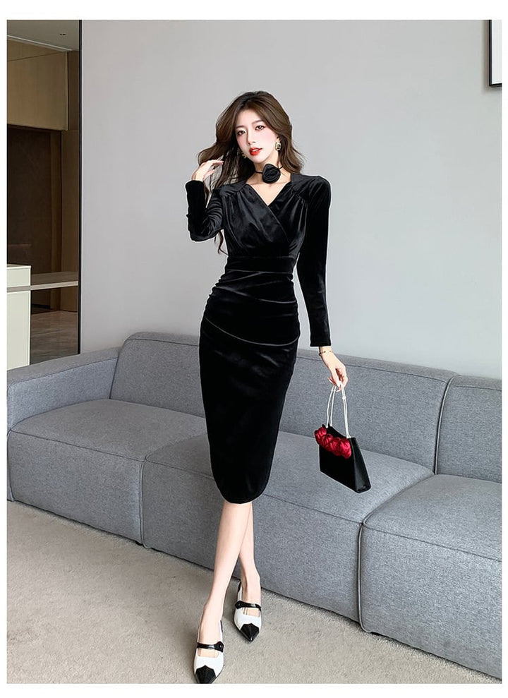 【dress】ベルベットデートワンピース　M18271