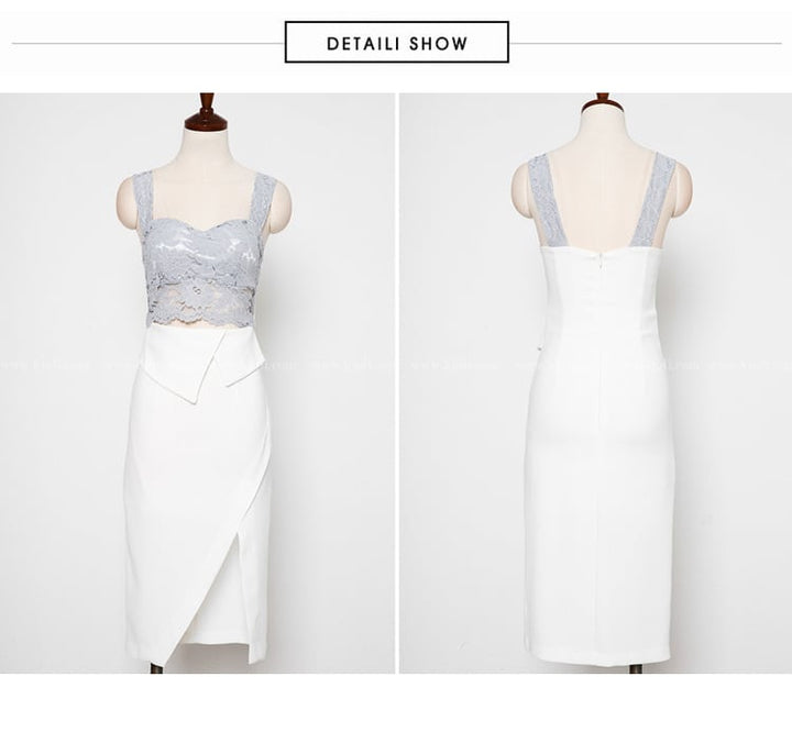 【dress】レース切り替えワンピース　M25220