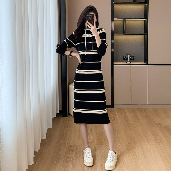 【dress】ボーダー柄ニットワンピース　M17600