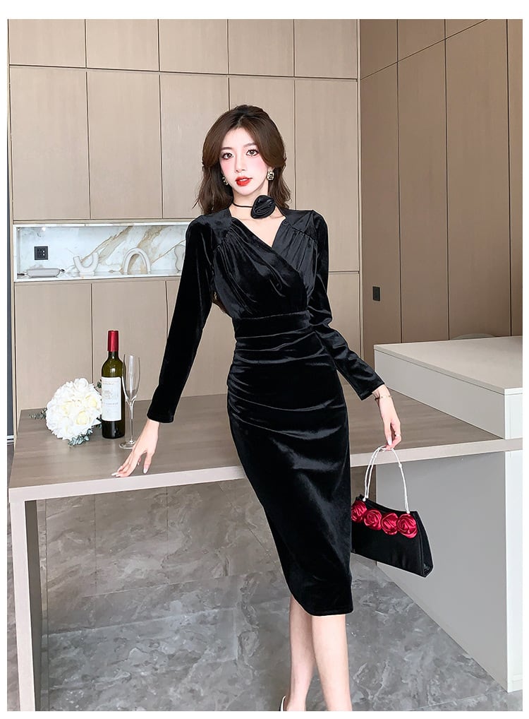 【dress】ベルベットデートワンピース　M18271