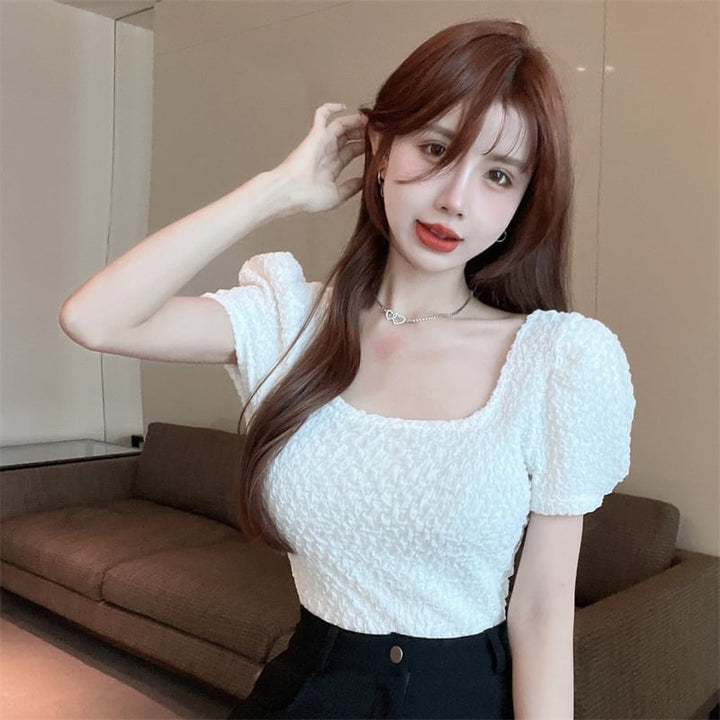【tops】パフスリーブTシャツ　M25094