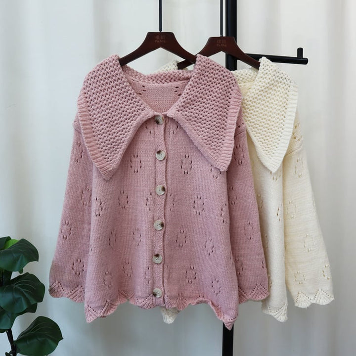 【outer】カットワークニットカーデ　M25737