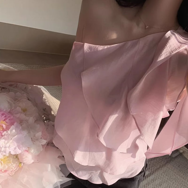 【tops】ワンショルダーフリルトップス Q8329