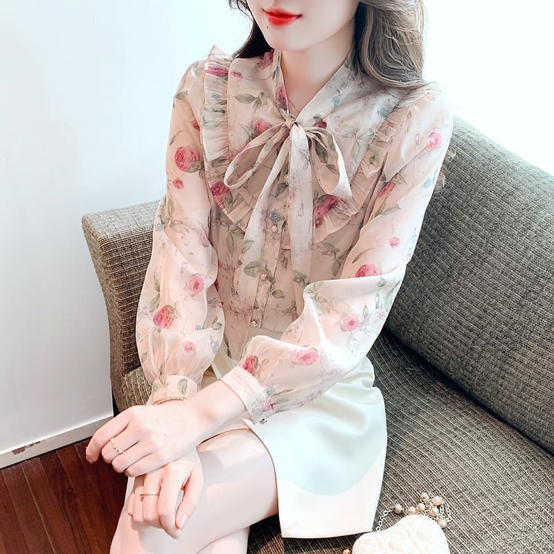 【tops】柔らかくて優しい印象スウィートシャツトップス　M17390