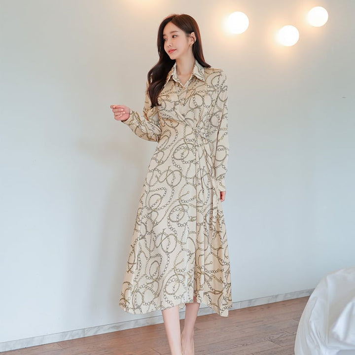 【dress】プリントシャツワンピース　M29492