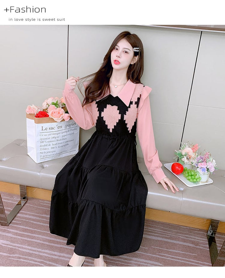 【dress】目立つ！エレガント切り替えワンピース　M17645