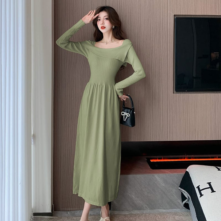【dress】無地ニットワンピース　M17975