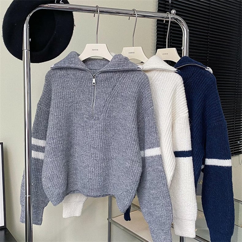 【tops】ファスナーニットセーター　M25995