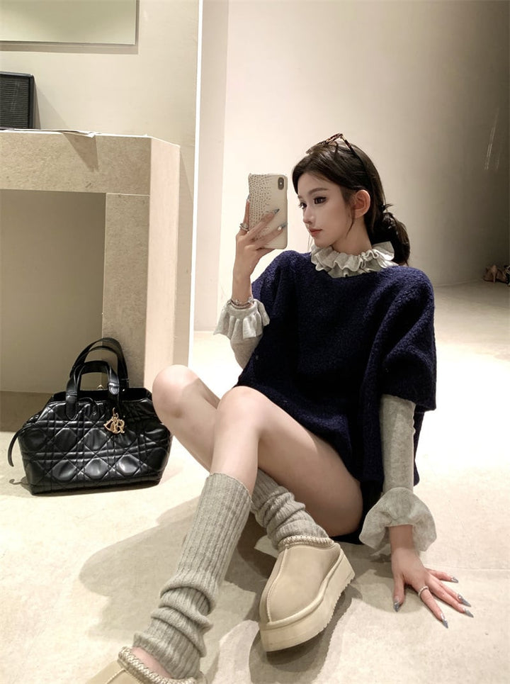 【set】フリルニットトップス×半袖プルオーバーセット　M28514