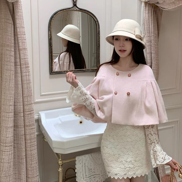 【dress】Vネックレースワンピース Q7232