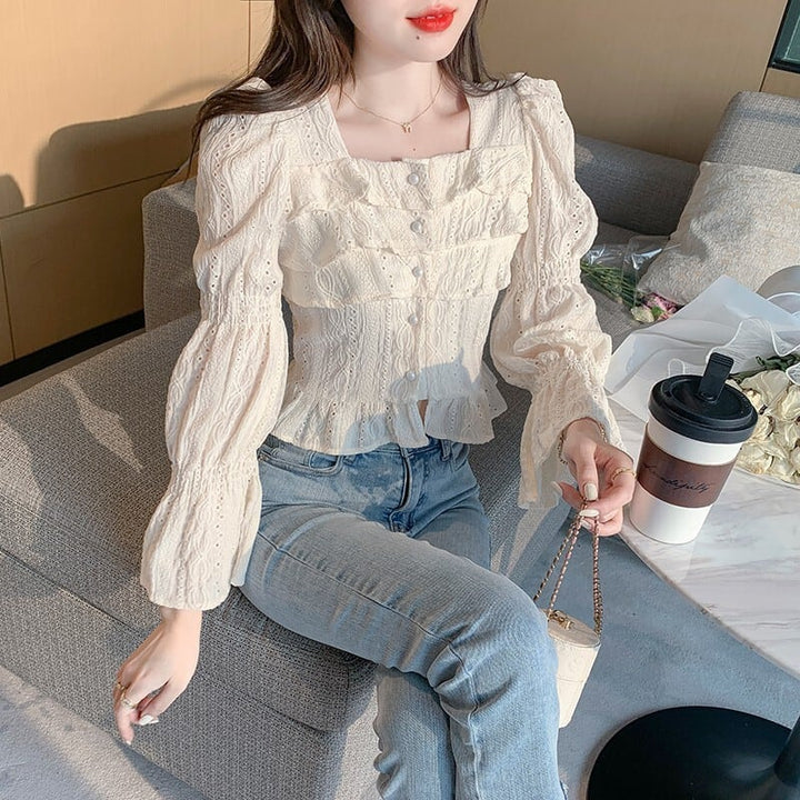 【tops】美感いっぱい✿ ✿エレガントシャツトップス　M17165