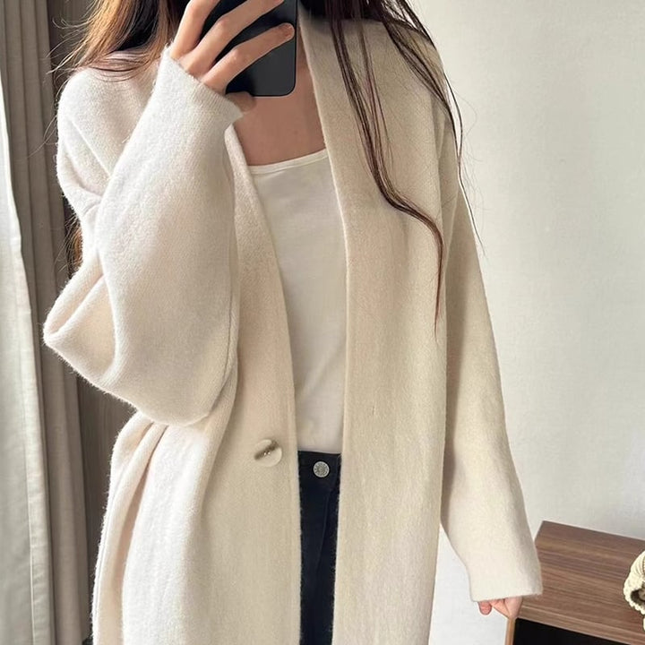 【outer】ロングニットカーディガン Q7034