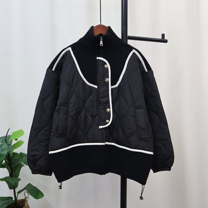 【outer】棉コートドッキングニットカーデ　M18260