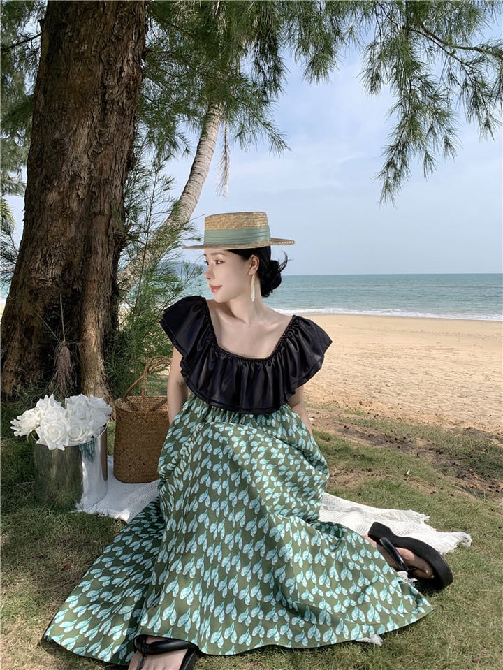 【dress】フリル切り替えワンピース　M25295