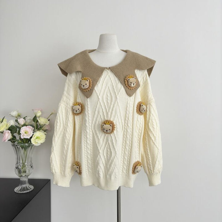 【tops】ドールカラーニットセーター　M27792