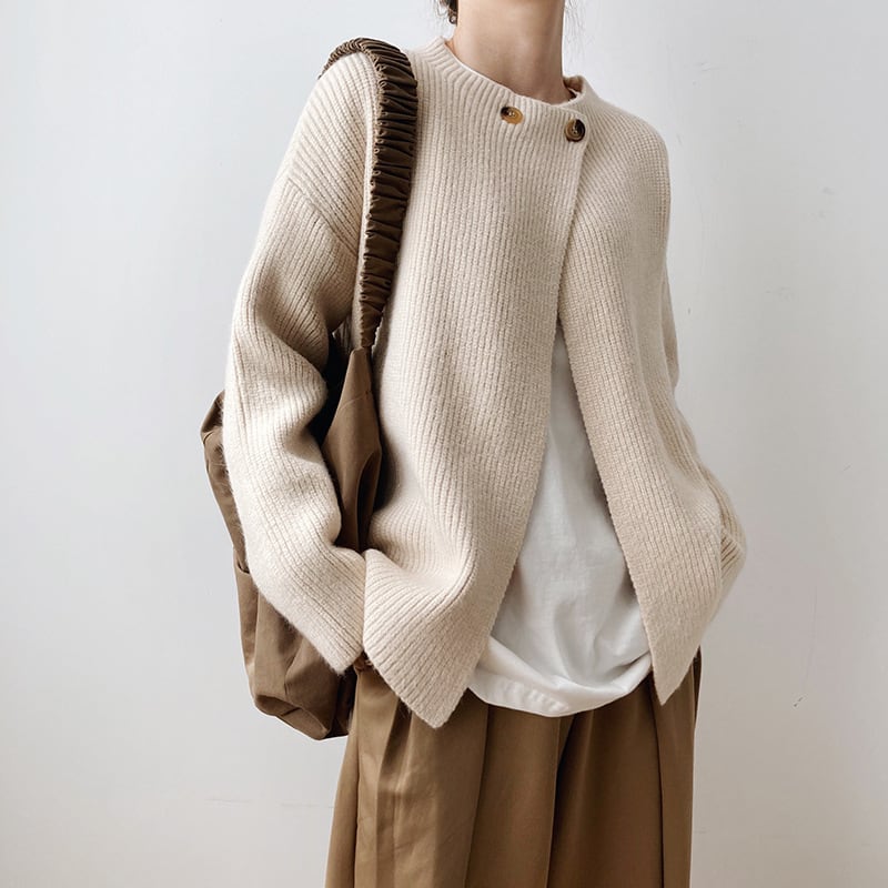 【outer】無地ボタンニットカーディガン　M17846