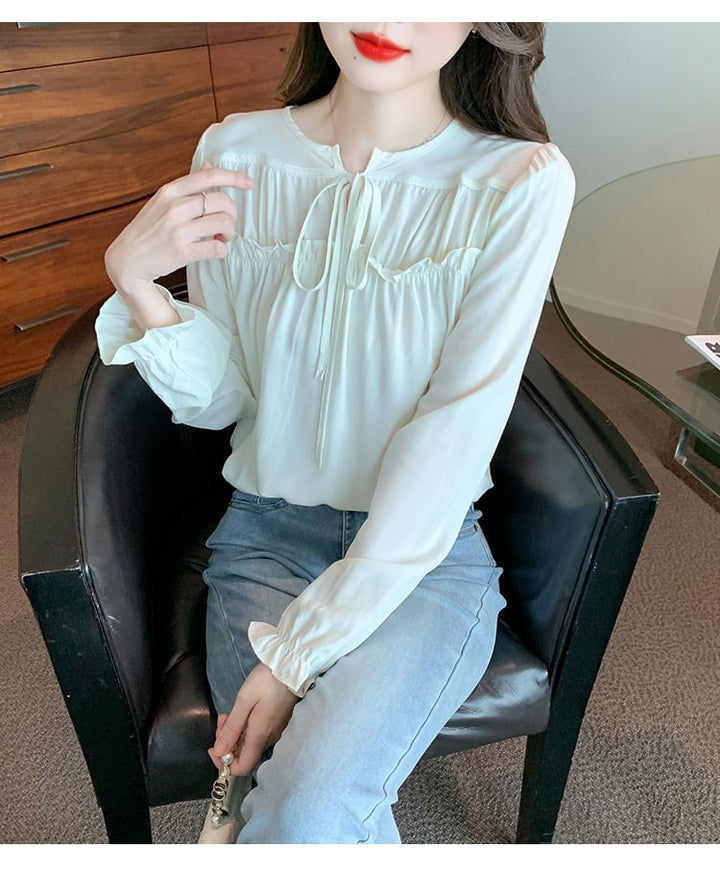 【tops】 爽やかな印象スウィートフリルシャツトップス　M17247