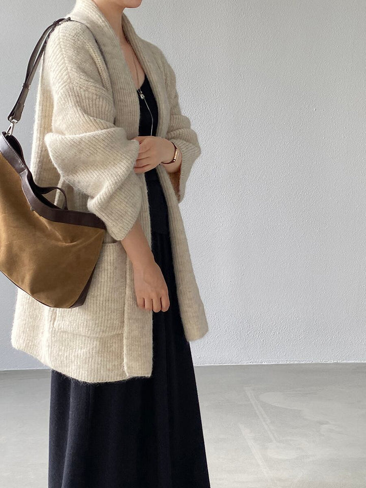 【outer】ロングニットカーディガン Q7242