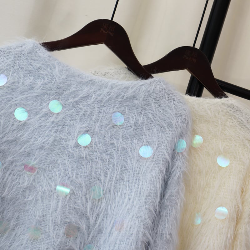 【tops】スパンコールニットセーター　M26709