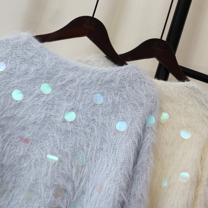 【tops】スパンコールニットセーター　M26709