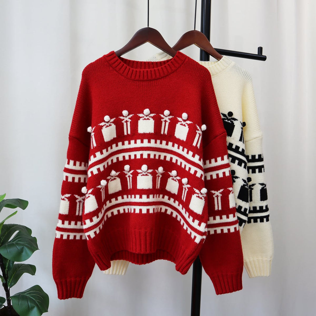 【tops】クルーネックニットセーター　M18342