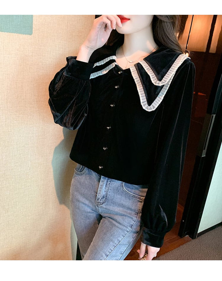 【tops】輝いて超人気 !  エレガントシャツトップス　M17333