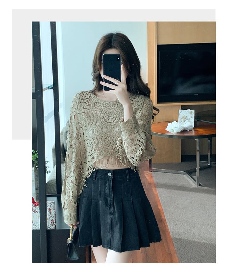【tops】優しい雰囲気カットワークレーストップス　M17665
