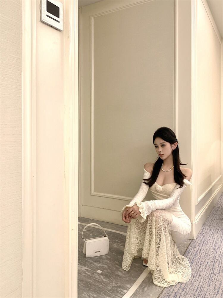 【dress】レースマーメイドワンピース　M27490
